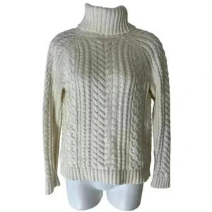 VTG  Cotton Wool blend Marled Essentials Sweater Cable Knit Medium